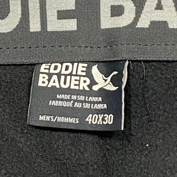 Eddie Bauer Fleece Lined Tech Pants Mens 40 x 30 Black Water Repellent Insulated - Picture 8 of 14
